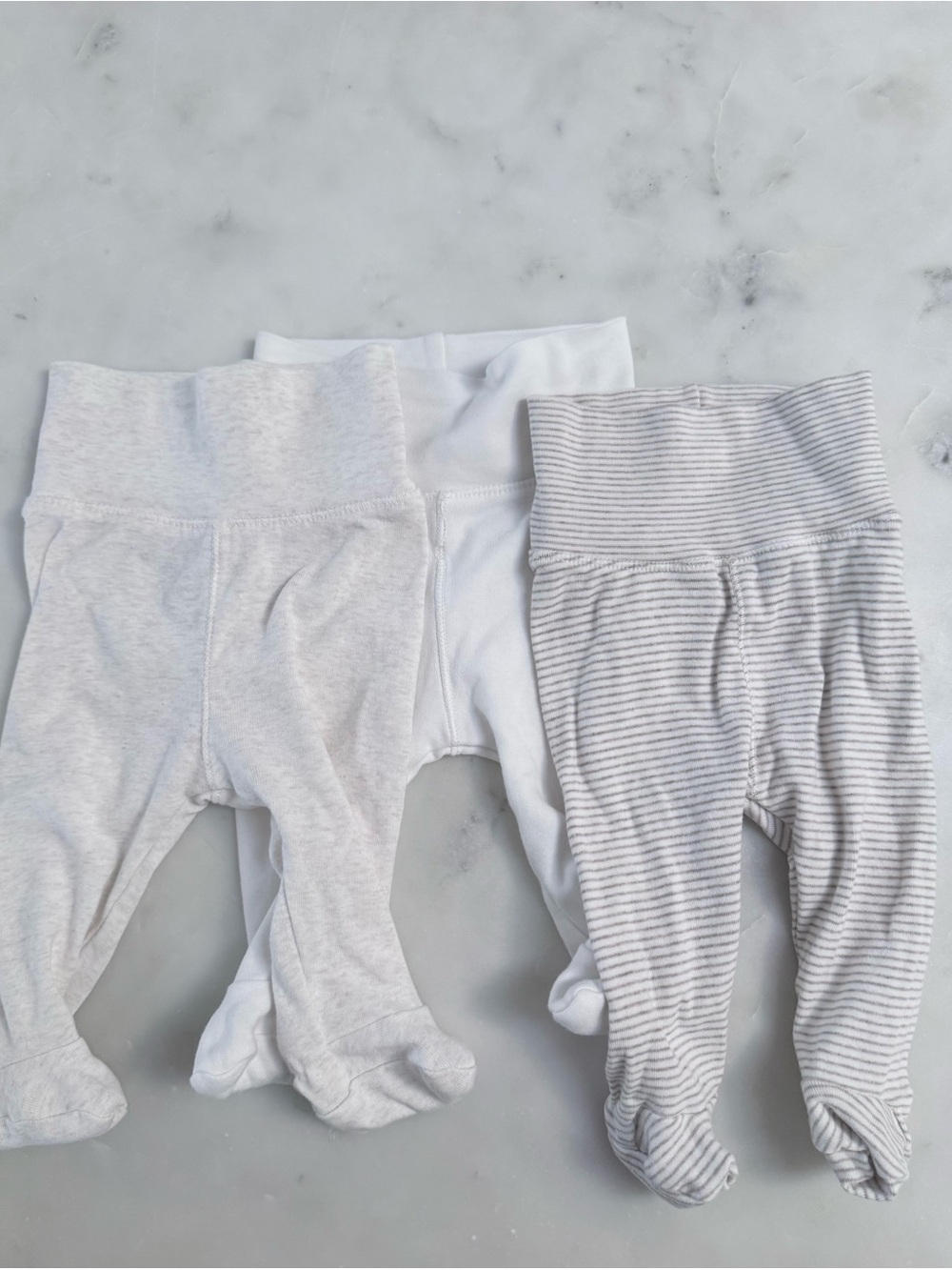 Neutral Baby Footed Pants Pack of 3 - H&M